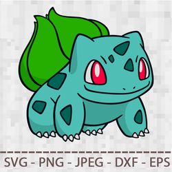 Bulbasaur pokemon SVG PNG JPEG Digital Cut Vector Files for Silhouette Studio Cricut Design