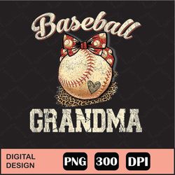 Baseball Grandma Leopard Tee Ball Funny Mother Day Png Digital File Download