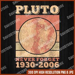 Pluto Never Forget Space Science Astronomy Men Women Funny PNG, Pluto PNG, PNG High Quality, PNG, Digital Download