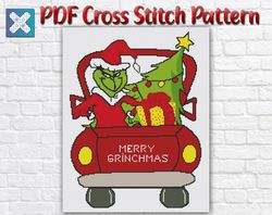 Christmas Grinch Counted Cross Stitch Pattern / Christmas PDF Cross Stitch Chart / New Year Holiday Printable PDF Chart