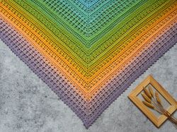 PDF Crochet Shawl Pattern - Olivia Shawl - Triangle Shawl Crochet Pattern - Crochet Triangle Scarf - Video pattern
