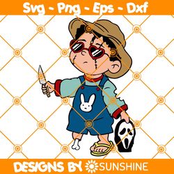 baby benito and ghostface svg, bad bunny halloween svg, ghostface scream svg, baby benito svg, file for cricut