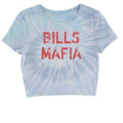Distressed Bills Mafia Red Print Cropped T Shirt