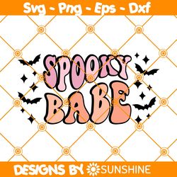 Retro Spooky Babe Svg PNG, Spooky Babe Svg, Gift for HAlloween Svg, Spooky VIBES Svg, Halloween Spooky Svg