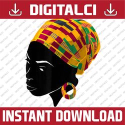 funny kente cloth head wrap for african american women black history, black power, black woman, since 1865 png sublimati