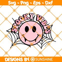 Spooky Vibes Smile Face Svg, Spooky Vibes Svg, Halloween Svg, Spooky Season Svg, Halloween Spooky Svg, File For Cricut