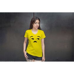 Women's Whatever Emoticon T Shirt, Halloween Costume, Ladies Short Sleeve, Emoticon Smile Face Tshirt, Gift for Her, Exp