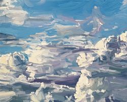 Clouds No.4. Sky series. Original one-of-a-kind oil painting,