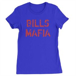 Distressed Bills Mafia Red Print Womens T shirt