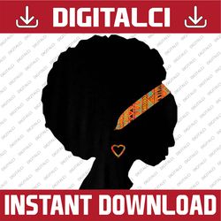 African American Woman Kente Cloth Headband Natural Hair Black History, Black Power, Black woman, Since 1865 PNG Sublima