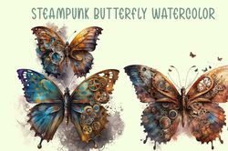 Steampunk Butterfly Watercolor