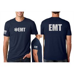 EMT Emergency Medical Technician Shirt - Unisex White and Reflective
