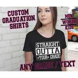 Graduation Shirts You Can Customize, Add Your Own Grade Or Any Text, Personalized Gift For The Graduate, Shirts For Boys