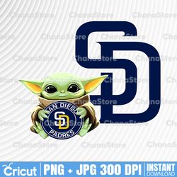 Baby Yoda with San Diego Padres Baseball PNG,  Baby Yoda MLB png, MLB png, Sublimation ready, png files for sublimation