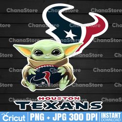 Baby Yoda with Houston Texans NFL Png,  Baby Yoda NFL png, NFL png, Sublimation ready, png files for sublimation