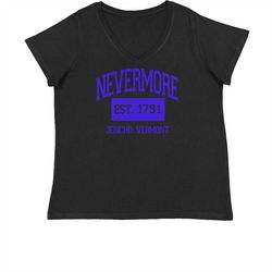 Nevermore Academy Wednesday Womens Plus Size V-Neck T-shirt