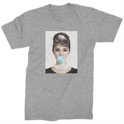 Audrey Hepburn Chewing Bubble Gum Mens T-shirt