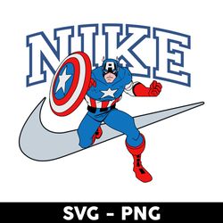 Captain America Nike Svg, Nike Logo Svg, Captain America Svg, Nike Super Hero Svg, Png Dxf Eps File - Digital File