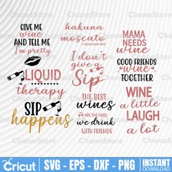 Wine SVG Bundle, Wine SVG Files, Wine Cut File Bundle, Wine Saying, Funny, Funny Wine Quote, Funny Wine, PNG,