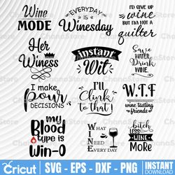 Wine Svg Bundle, Wine Glass Svg, Svg Bundle, Wine Sayings Svg, Drinking Quotes Svg, Wine Svg, Drinking Svg