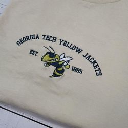 Georgia Tech Yellow Jackets Embroidered Sweatshirt, NCAA Embroidered Sweatshirt, Embroidered NCAA Shirt, Hoodie