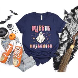 Hippie Halloween Shirt, Spooky Season Shirt, Halloween Shirt, Fall Shirt, Ghost Shirt, Flower Ghost Shirt, Vintage Shirt