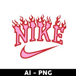 Nike Logo Valentine Pink Fire Png, Nike Logo Png, Valentine Day Png, Valentine Pink Fire Png, Ai File - Digital File