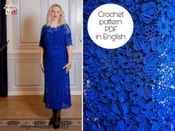 Dress Irish lace crochet pattern , crochet pattern , crochet dress pattern , crochet lace pattern , crochet  lace motif.