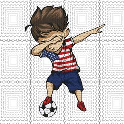 Dabbing Soccer Boy United States Jersey Svg, USA Football SVG shirt, svg, png, dxf, pdf, Minnie Sketch