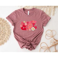 Birthday Girl Shirt, Floral Birthday Girl Shirt, Retro Birthday Girl Shirt, Vintage Birthday Girl Shirt,  Retro, Birthda