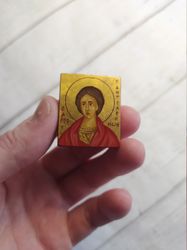 Greatmartyr Panteleimon | Saint Pantaleon | Hand painted Orthodox icon Saint Panteleimon | Orthodox icon for travellers