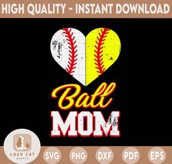 Funny Mothers Tee Ball Mom Of Both Baseball Softball Leopard Baseball Mom PNG, Softball Mom Sublimation Designs Sports M