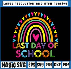 Rainbow Happy Last Day Of School Student Graduation PNG, School Out For Summer, Last day of school,Digital Download