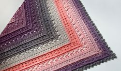 crochet shawl pattern - flora shawl - crochet wrap pattern - crochet triangle scarf pattern - video pattern