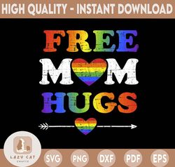 Free Mom Hugs Png, Daisy Rainbow Heart LGBT Png, Pride Month Png, Pride Flower Png, Equality Png, Funny Gay Pride Png