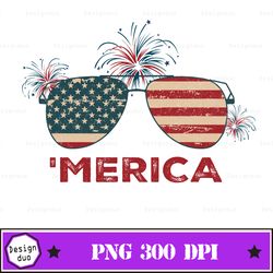 Merica Sunglasses Sublimation png, Merica Sunglasses png, July 4th sublimation, Patriotic America, Retro USA, memorial d