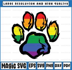 LGBT Ally Furry Pride Svg, Rainbow Dog Paw Svg, Gay Svg, Lgbt Pride Svg- Pride month, LGBT Svg, Digital Download
