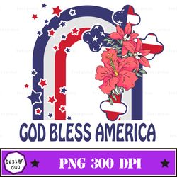 God Bless America Retro PNG, God Bless The USA PNG, American Flag png, USA Png, Blessed America Png, 4th Of July Png, In