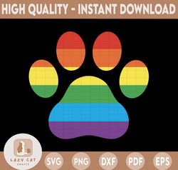 Dog Paw Svg, Funny Pride Svg, Rainbow Flag, LGBT Month