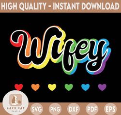 Wifey LGBTQ Png, Rainbow Heart, Gay Pride, LGBT Png, Pride Png