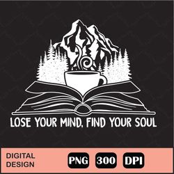 Find Your Soul Mountain Book Coffee PNG