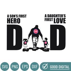 Detroit Pistons Dad A Sons First Hero Daughters First Love Svg, Fathers Day Gift, Baseball Fan Svg, Dad Shirt, Fathers D