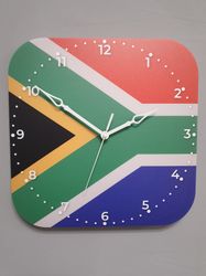 South African flag clock for wall, South African wall decor, South African gifts (South Africa)
