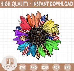 LGBT PNG Sunflower Sublimation, Pride month, LGBT Sublimation design digital download , Rainbow Sunflower