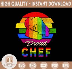 vintage retro proud chef rainbow flag proud lgbt lover png, cook gift, chef png, chef gift, chef png gay pride png, gay