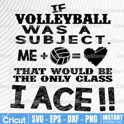 If volleyball was a subject. that would be the only class I ace svg, dxf,eps,png, Digital Download