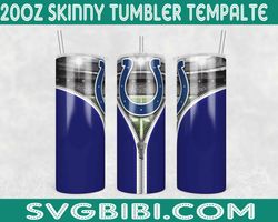 Indianapolis Colts Zipper Tumbler Wrap, Football Tumbler Png, Skinny 20oz Tumbler Wrap, NFL Tumbler PNG