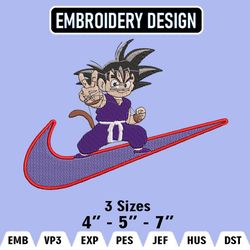 Dragon Ball Nike, Goku Nike Embroidery Files, Nike Embroidery, Anime Inspired Embroidery Design