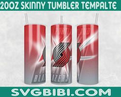 Portland Trail Blazers Tumbler Wrap, 20oz Tumbler Wrap, NBA 20oz Png, NBA Tumbler PNG, Portland Trail Blazers Png