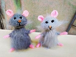 Mouse stuffed animals toy Crochet plush rat toys Amigurumi mice Woodland animals toys Pet mouse soft cute baby toys